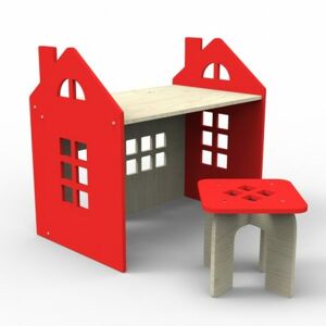 Dětský psací stůl domeček barva: červená
