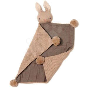 Zajíček pletený na mazlení Baby Threads Taupe Bunny Comforter ThreadBear hnědý z jemné měkké bavlny od 0 měsíců
