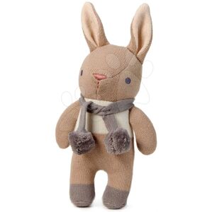 Panenka pletená zajíček Baby Threads Taupe Bunny Rattle ThreadBear 22 cm hnědá z jemné měkké bavlny od 0 měsíců