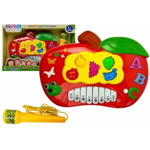 mamido  Dětský interaktivní klavír s mikrofonem červené jablko