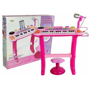 mamido  Keyboard s mikrofonem a židličkou USB růžový