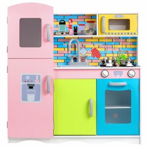 Ecotoys  Ecotoys Dětská dřevěná kuchyňka s vybavením Multicolor