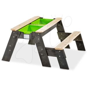 Pískoviště cedrové stůl na vodu a písek Aksent sand&water table Exit Toys piknikové s lavicí a krytem