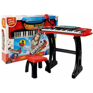 mamido  Dětský keyboard s mikrofonem a stolečkem červený