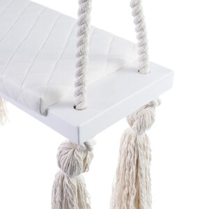 ELIS DESIGN Dětská rovná houpačka Wood Swing barva: bílá+béžová