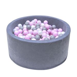Vyrobeno v EU Dětský suchý BAZÉNEK "90x40" s míčky 200 ks, šedý barva míčků: růžový