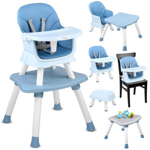 mamido  Dětská jídelní židlička 6v1 modrá