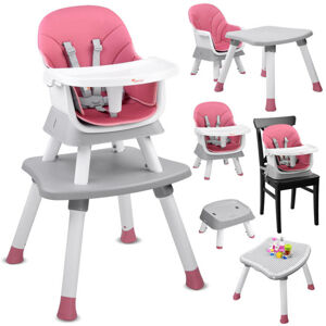 mamido  Dětská jídelní židlička 6v1 růžová