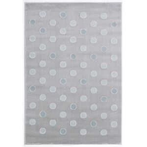 Livone Dětský koberec - krémový s puntíky barva: stříbrno/šedá - mátová, rozměr: 100 x 160 cm