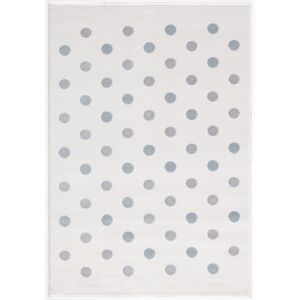 Livone Dětský koberec - krémový s puntíky barva: krémovo/modrá - stříbrnošedá, rozměr: 120 x 180 cm