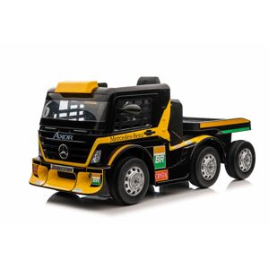 mamido  Dětský elektrický kamion Mercedes Axor LCD MP4 s návěsem žlutý