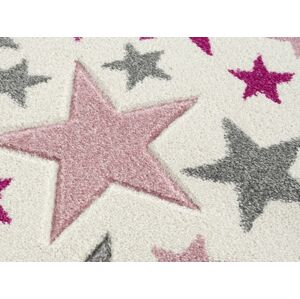 Livone Dětský koberec - Moře hvězdiček barva: krémovošedá - růžová, rozměr: 160 x 230 cm
