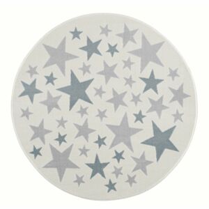 Livone Dětský koberec - Moře hvězdiček kulatý barva: krémovošedá - modrá, rozměr: 160 cm
