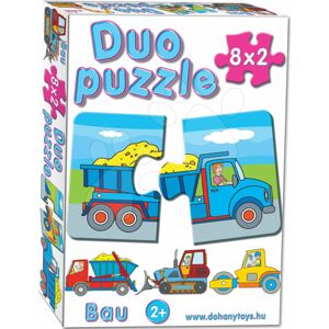 Dohány baby dětské puzzle 2-obrázkové 8 obrázků Duo Pracovní auta 638-4