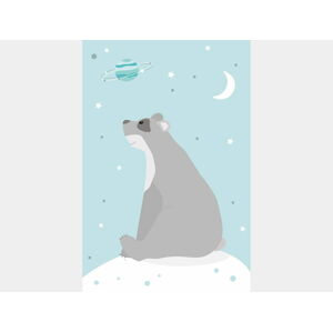 ELIS DESIGN zasněný medvídek s oblohou plakát rozměr: 20 x 30 cm