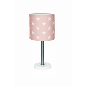 Livone Dětská stolní lampička STARS růžová-bílá