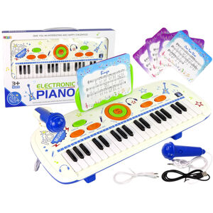 mamido  Dětský elektrický keyboard s mikrofonem a notami