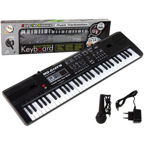 mamido  Dětský keyboard s mikrofonem a rádiem MQ-012FM černý