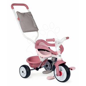 Tříkolka s opěrkou Be Move Comfort Tricycle Pink Smoby s EVA koly a vodicí tyč s taškou růžová od 10 měsíců