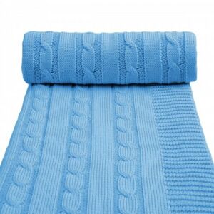 ELIS DESIGN Dětská pletená deka jarní barva: Modrá