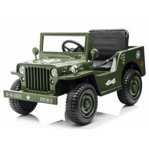 Mamido  Mamido Dětský elektrický vojenský Jeep Willys světlé zelený
