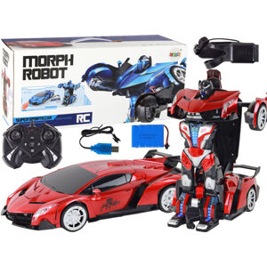 mamido  Auto Robot Transformers 2v1 na dálkové ovládání RC 1:10 červená