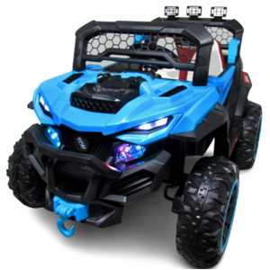 mamido  Elektrické autíčko Buggy X9 s modrým designem a sedačkou z eko-kůže