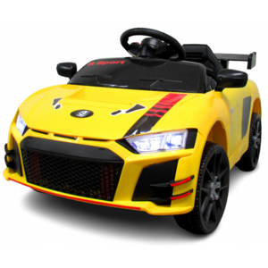 mamido  Elektrické autíčko Cabrio A1 v živé žluté barvě s funkcí houpání a dálkovým ovládáním