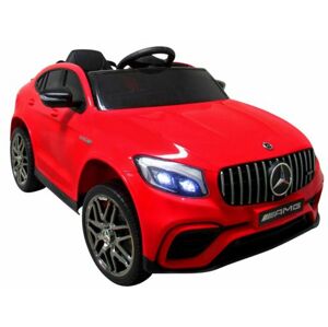 mamido  Elektrické autíčko Mercedes GLC63s s pohonem 4x4 ve výrazné červené barvě a kůží