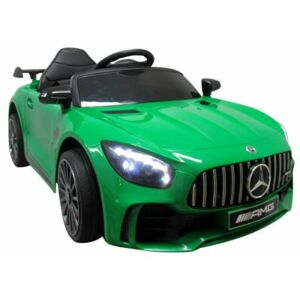 mamido  Elektrické autíčko Mercedes GTR-S zelené, měkké kola Eva, pohodlné sedátko s licencí