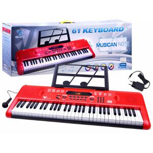 mamido  Klávesy keyboard s mikrofonem 61 kláves červené