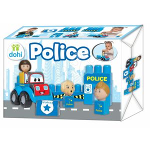 Stavebnice policejní autíčko Dohány s kostkami 3 figurky od 12 měsíců