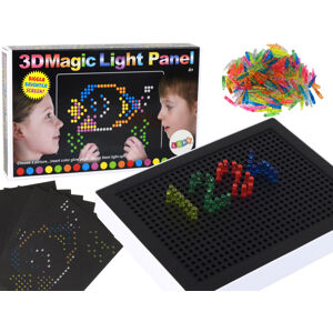 mamido  Kouzelná svítící tabule 3D s kolíčky 180 dílů