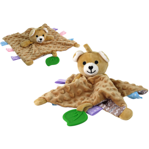 mamido  Medvídek plyšová mazlíčka deka s výstupky kousátko chrastítko