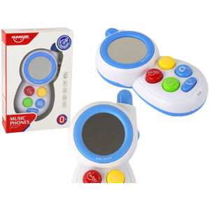 mamido  Dětský interaktivní telefon s efekty a zrcátkem modrý