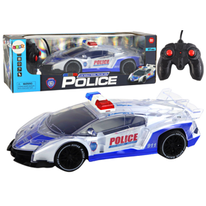 mamido  Policejní auto na dálkové ovládání R/C 1:16 s efekty modré