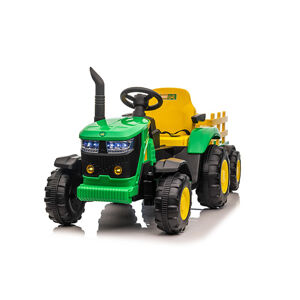 Mamido  Mamido Dětský elektrický traktor s vlečkou 12V 7Ah zelený