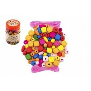 TEDDIES Korálky barevné s gumičkami cca 300 ks v plastové dóze