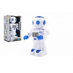 Teddies robot jezdící plast 27cm EN mluvící na baterie se světlem se zvukem v krabici 18x28x115cm
