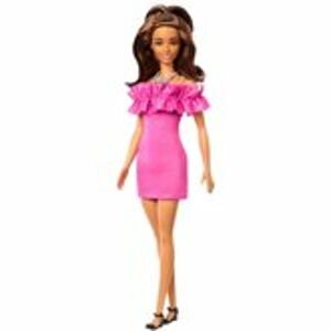 Mattel Barbie Modelka růžové šaty s volánky HRH15