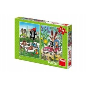 Dino puzzle Krtek se Raduje 2x48 dílků 18x26cm v krabici 27x19x4cm