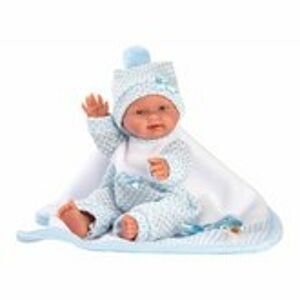 Llorens 26309 NEW BORN CHLAPEČEK - realistická panenka miminko s celovinylovým tělem
