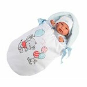 Llorens 84451 NEW BORN - realistická panenka miminko se zvuky a měkkým látkovým tělem