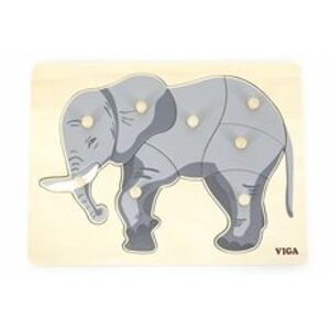 VIGA Lamps Dřevěná montessori vkládačka - slon