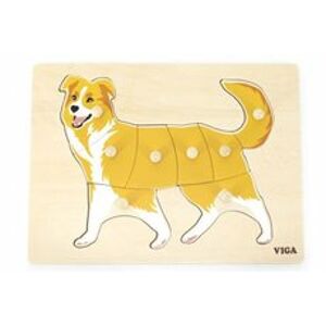 VIGA Lamps Dřevěná montessori vkládačka - pes
