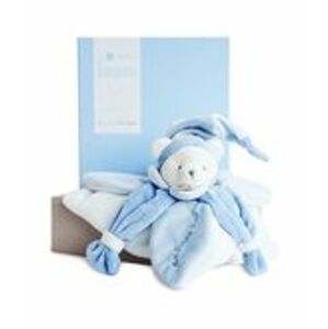 DouDou et Compagnie Paris dárková sada plyšový usínáček modrý medvídek 24 cm