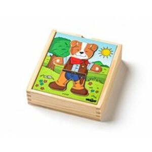 Woody Puzzle šatní skříň "Pejsek", 18 dílů