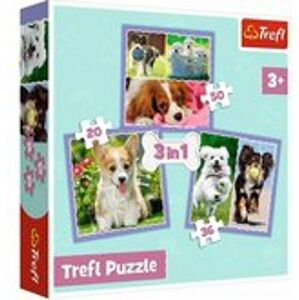 Trefl Puzzle 3v1 - Štěňátka