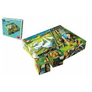 Dino Kostky kubus Na statku dřevo 20ks v krabičce 20x16x4cm