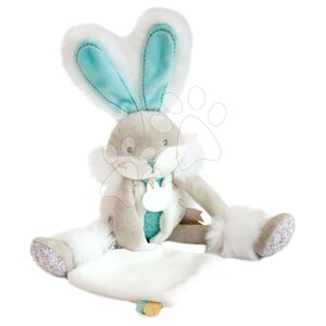 Plyšový zajačik Bunny Almond Lapin de Sucre Doudou et Compagnie tyrkysový 31 cm v darčekovom balení od 0 mes DC3487